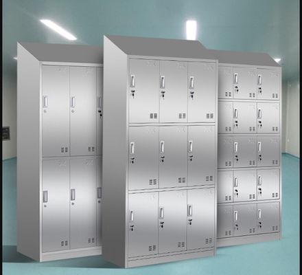 9 مقصورات أبواب خزانة تخزين من الفولاذ المقاوم للصدأ SS201 SS خزانة حمام