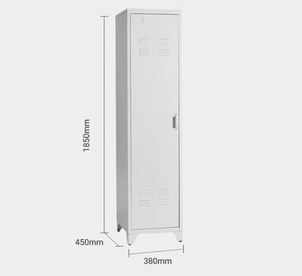 ارتفاع 1850 مم خزانة تخزين فولاذية تعبئة مسطحة 0.05 CBM أرجل باب واحد
