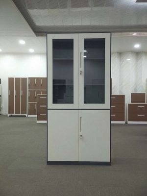 هدمت خزانة ملفات المكتب ذات الأبواب الزجاجية الفولاذية الهيكل