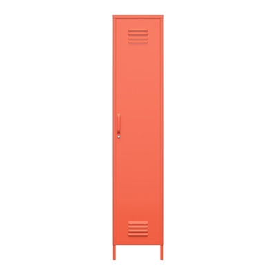 خزانة تخزين خزانة معدنية واحدة H1700 باللون البرتقالي تعبئة مسطحة بأقدام قابلة للتعديل