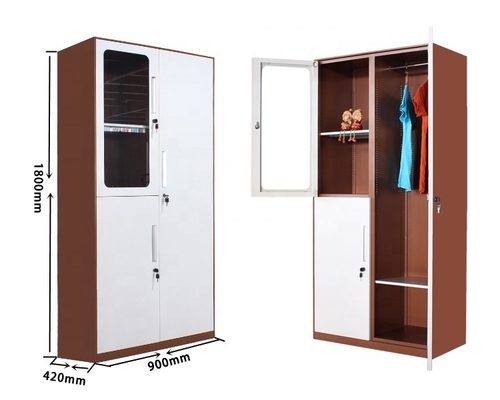 أثاث غرفة النوم خزانة خزانة مصمم 3 أبواب الصلب Almari Cubby Lockers